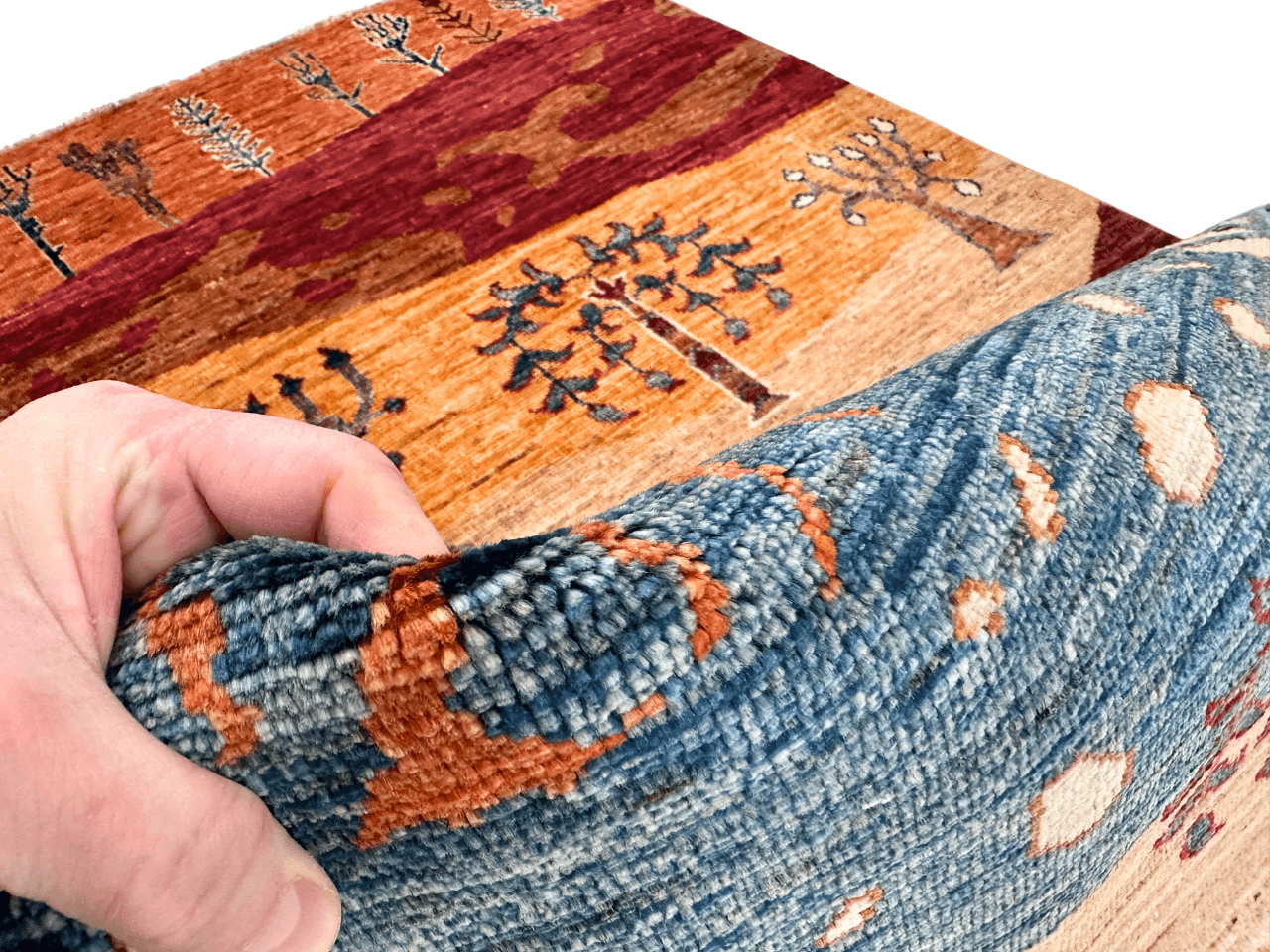 Afghan Gabbeh - Trees (3'05"x5'01") multicolor/rust