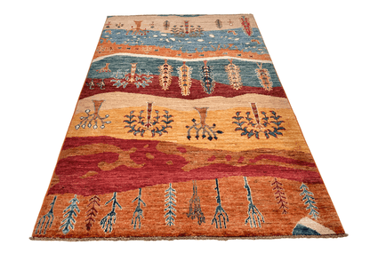 Afghan Gabbeh - Trees (3'05"x5'01") multicolor/rust