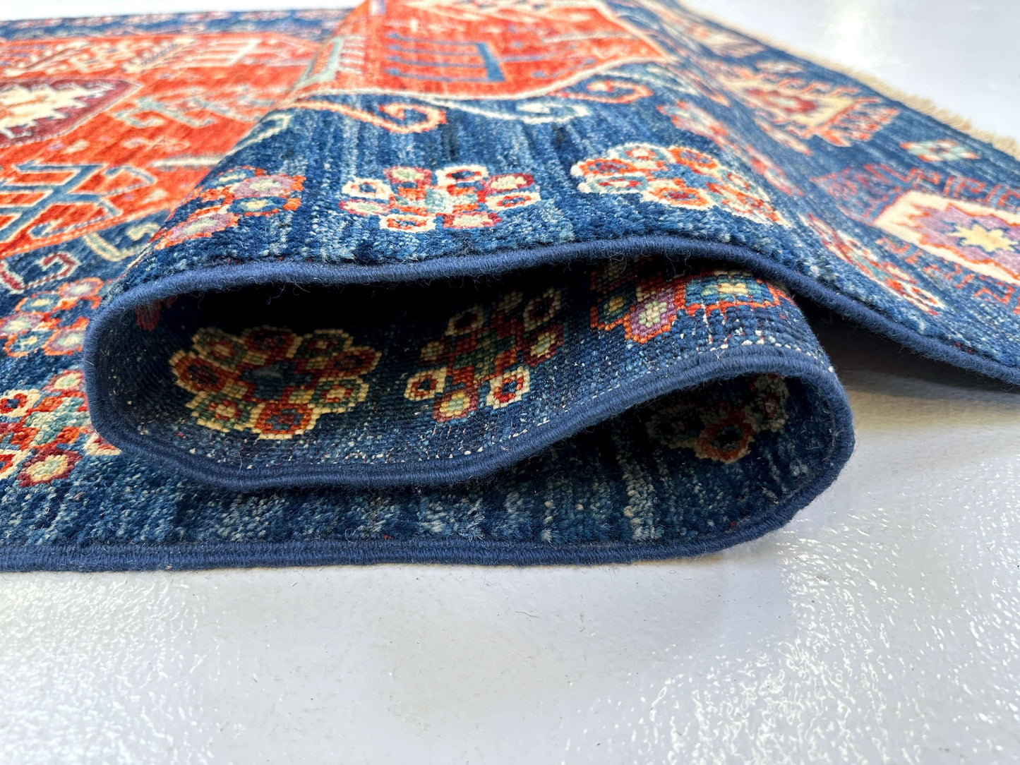 Afghan Turkoman (3'10"x10'01") blue/red