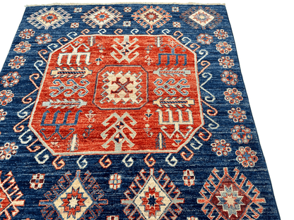 Afghan Turkoman (3'10"x10'01") blue/red