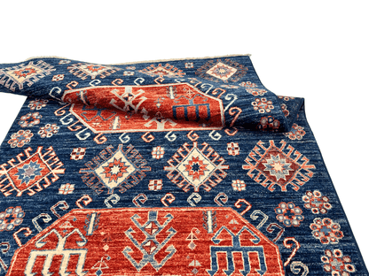 Afghan Turkoman (3'10"x10'01") blue/red