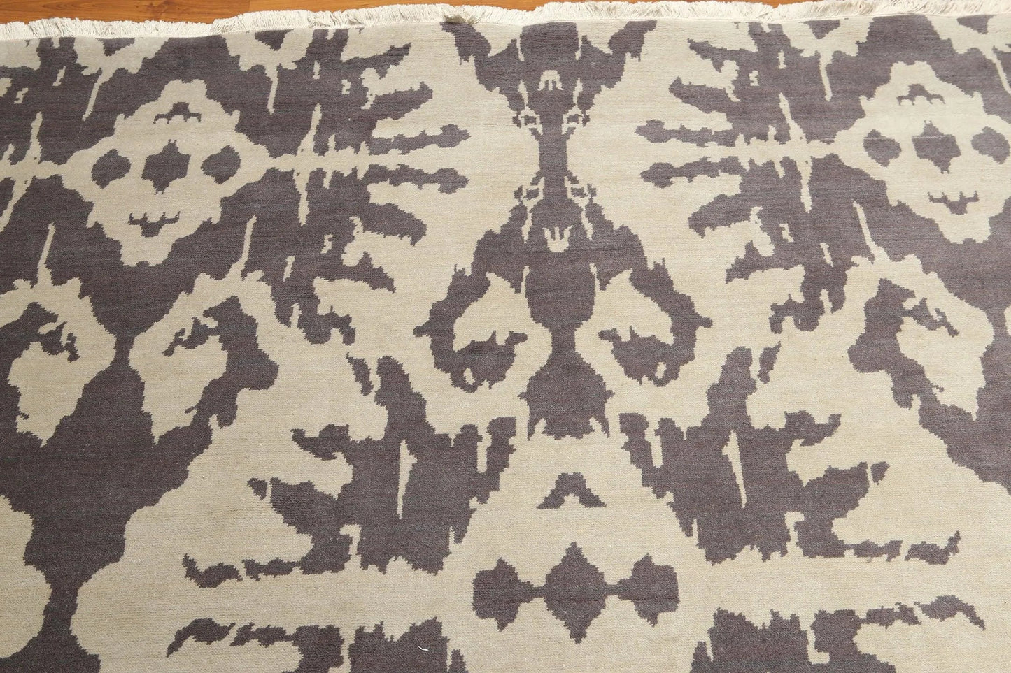 9' x 12' hand knotted 100% Wool Modern Area Rug full pile 9 x 12 ft Beige Gray