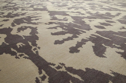9' x 12' hand knotted 100% Wool Modern Area Rug full pile 9 x 12 ft Beige Gray
