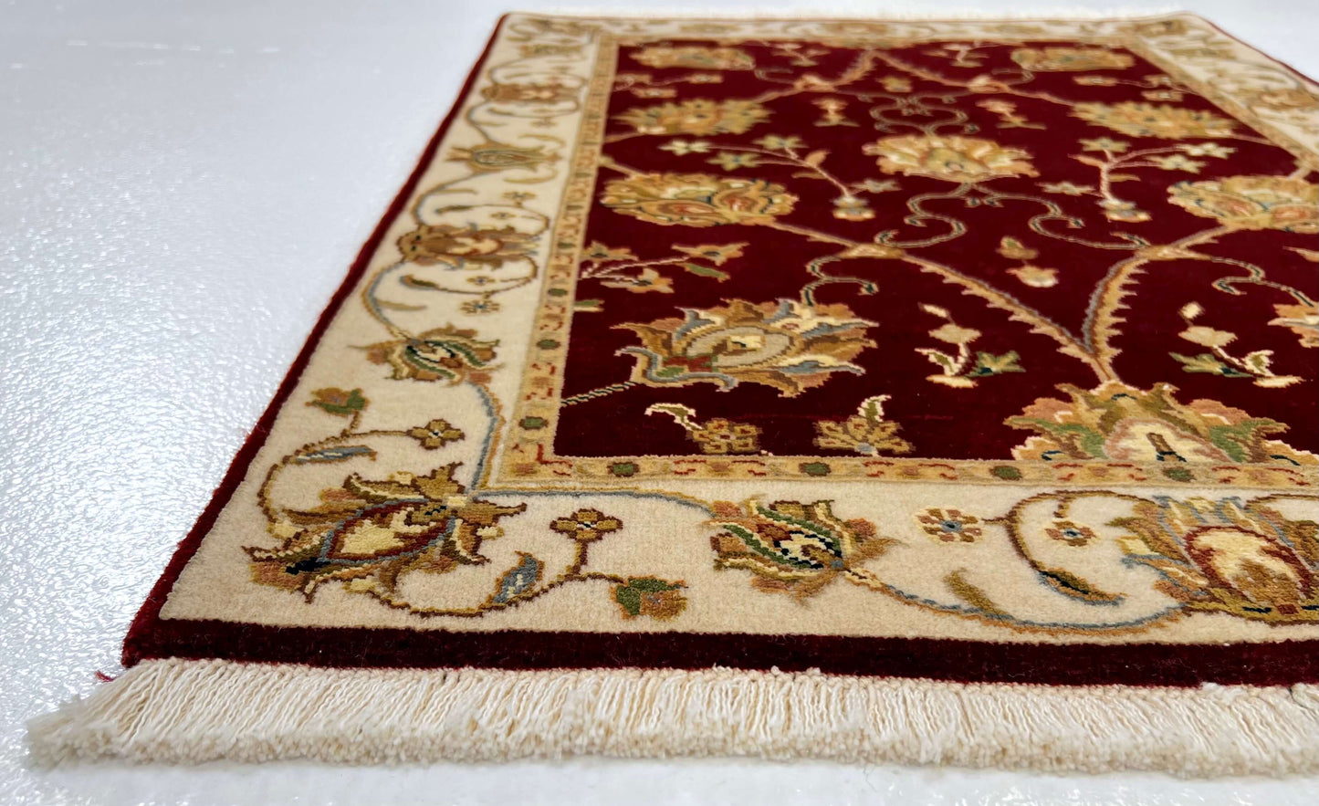 Wool w. silk Kumkapi red/ivo 2x3