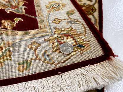 Wool w. silk Kumkapi red/ivo 2x3