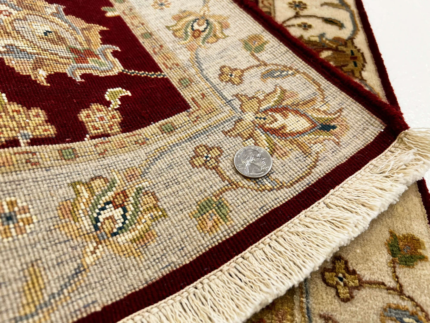 Wool w. silk Kumkapi red/ivo 2x3