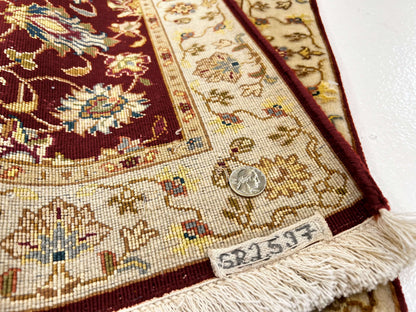 Wool w. silk Kumkapi red/gld 2x3