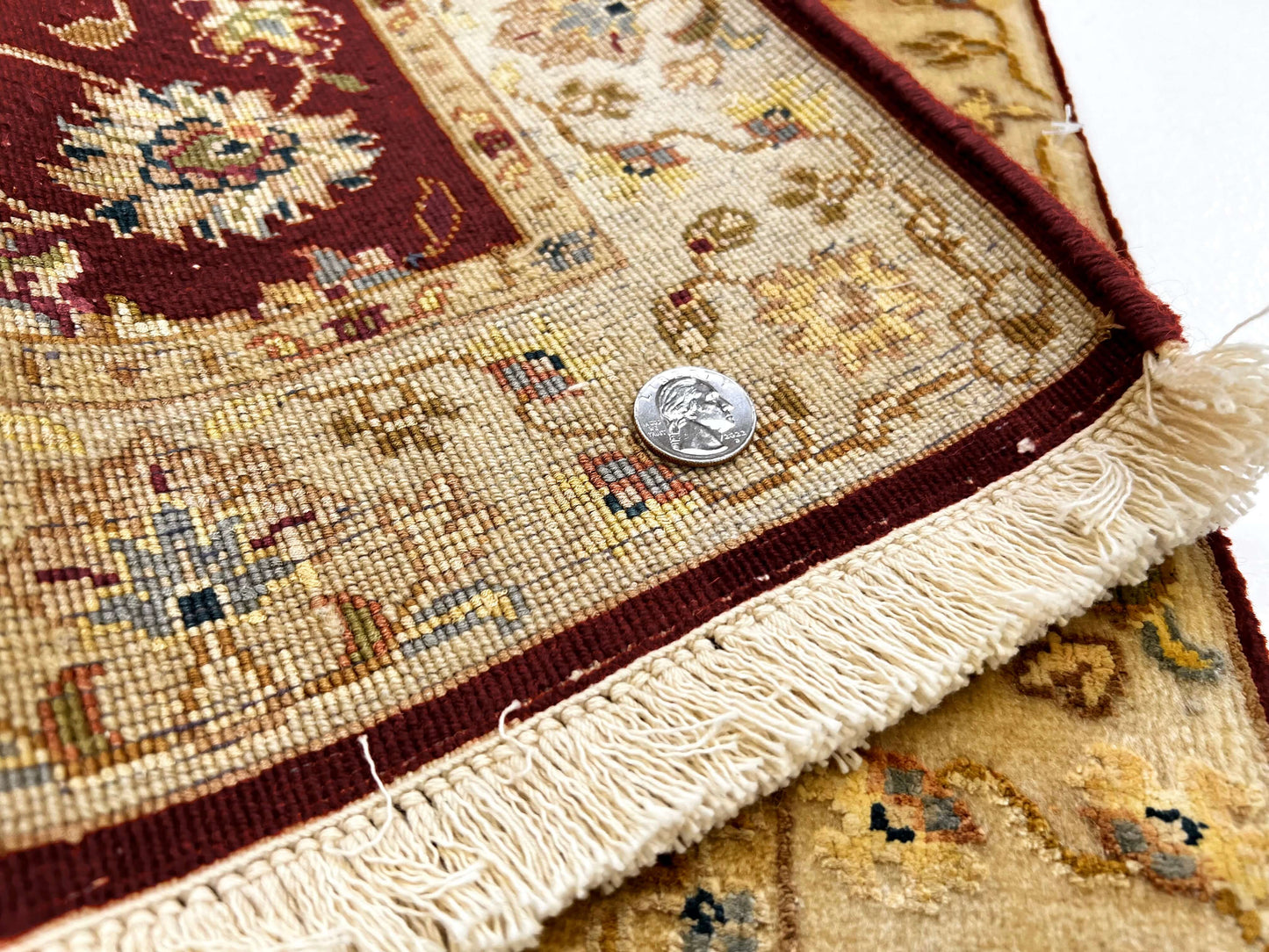 Wool w. silk Kumkapi red/ltgld 2x3