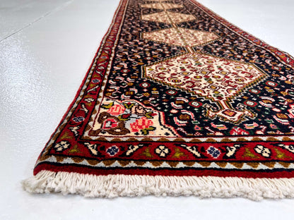 Persian Bijar (1'09"x7'08") indigo/red