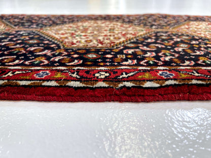 Persian Bijar (1'09"x7'08") indigo/red