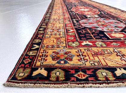 Heriz -nav/gld 3'03"x10' Runner