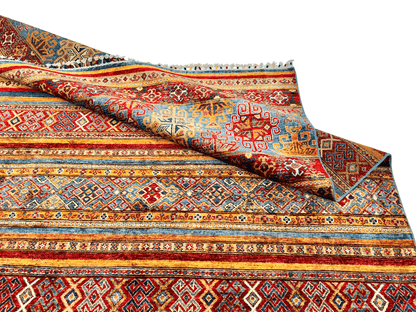 Khorjin (6'01"x8'07") blue/mulitcolor