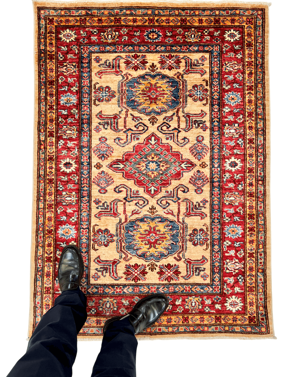 Super Kazak red/ivory 3'04"x4'08"