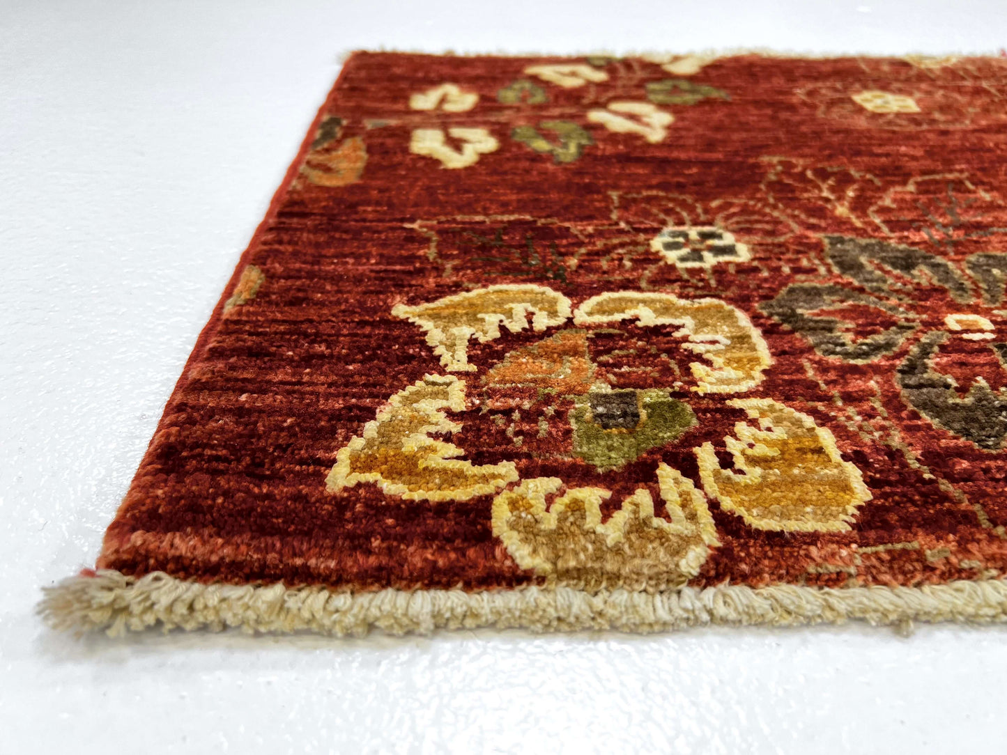 Vegetable-Dye with Silk Accents (18" square) rust