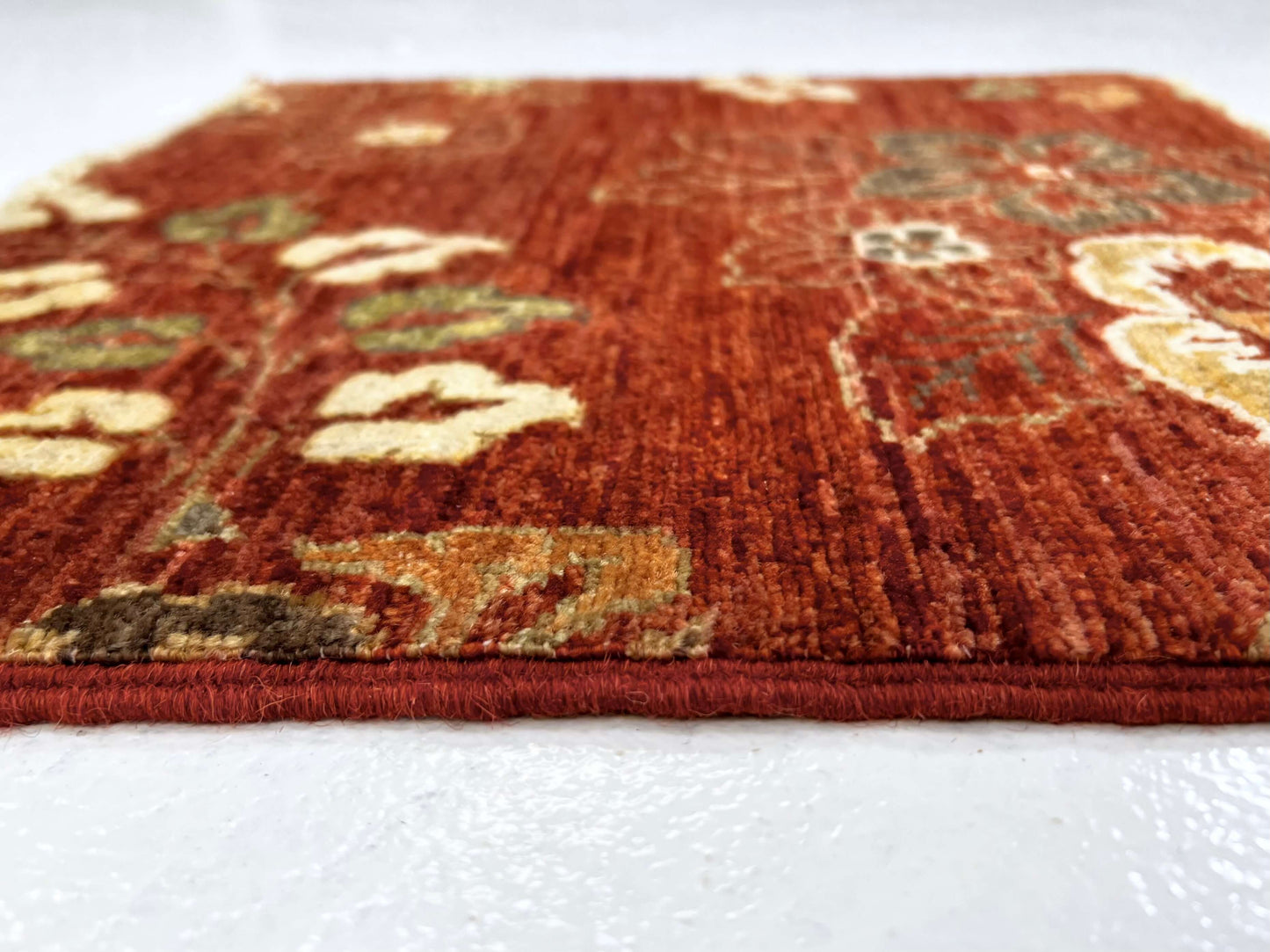 Vegetable-Dye with Silk Accents (18" square) rust