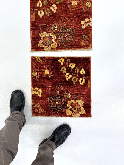 Vegetable-Dye with Silk Accents (18" square) rust