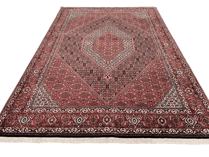 Persian Bijar (6'07"x9'05") red/indigo