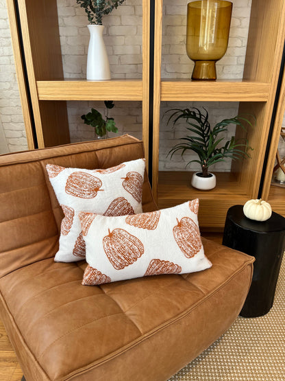 White pumpkin lumbar pillow cover PREORDER