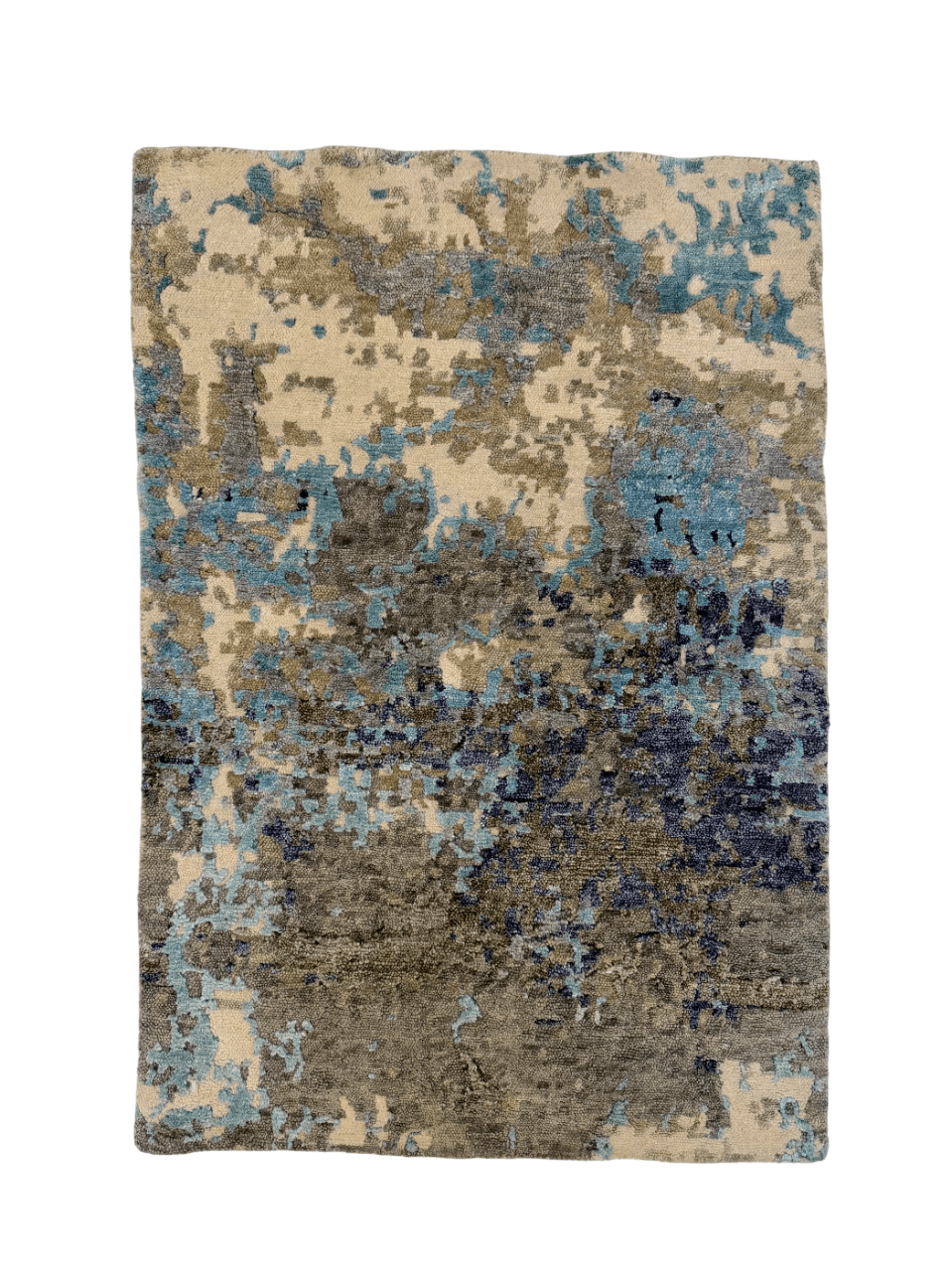 Contemporary Abstract (2x3) aqua/gray