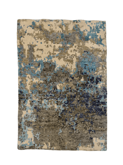 Contemporary Abstract (2x3) aqua/gray