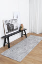 Distressed Vintage Chilaz in Grey : Runner Rug