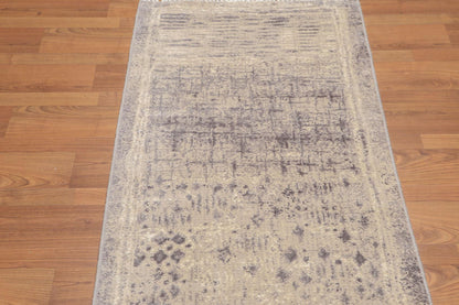 2'4" x 8' Hand Knotted Abstract Modern 100% Wool runner Area rug Beige