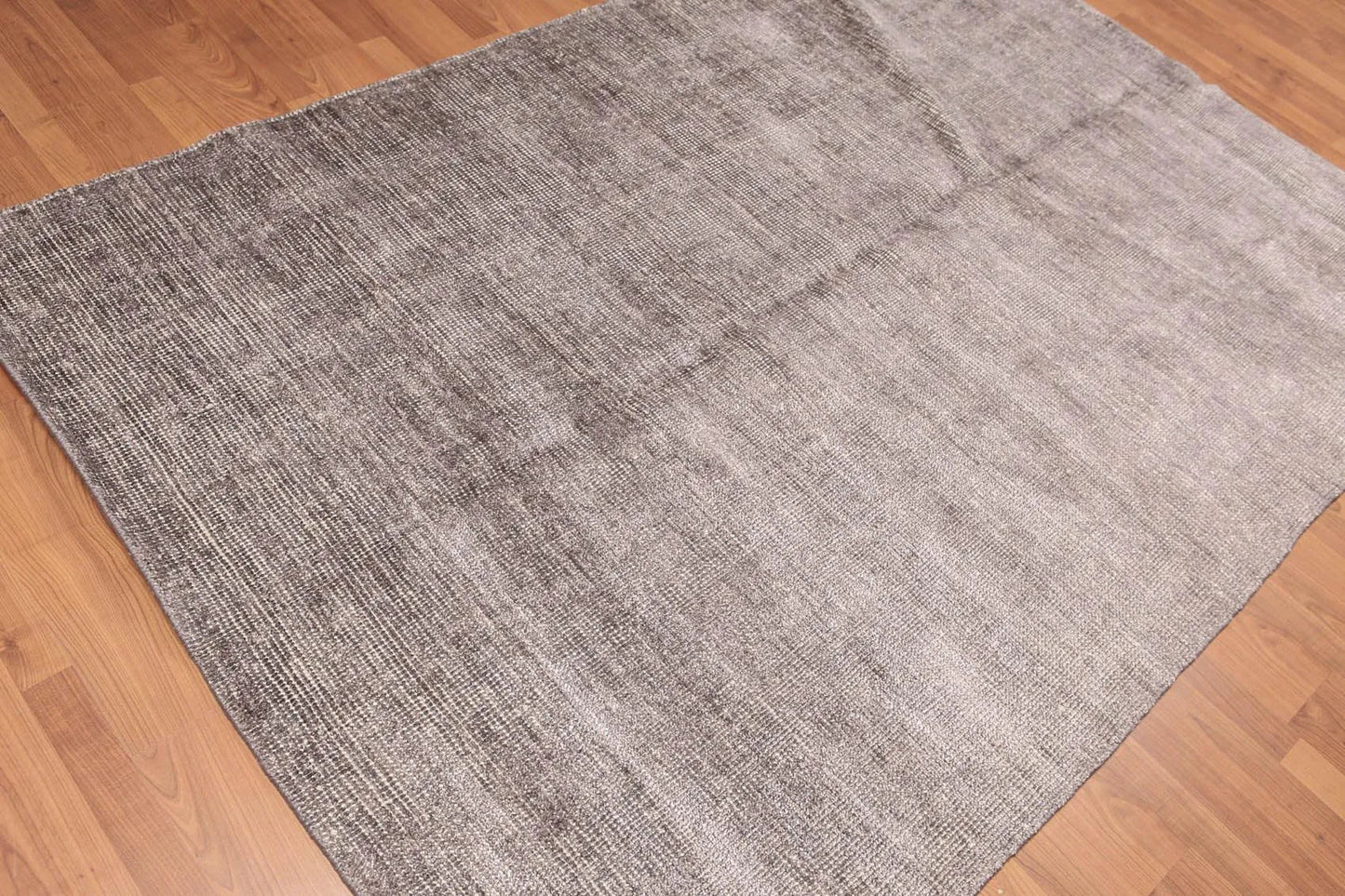 5' x 8' Hand Knotted Textured Industrial Bamboo Silk Area rug Gray 5x8