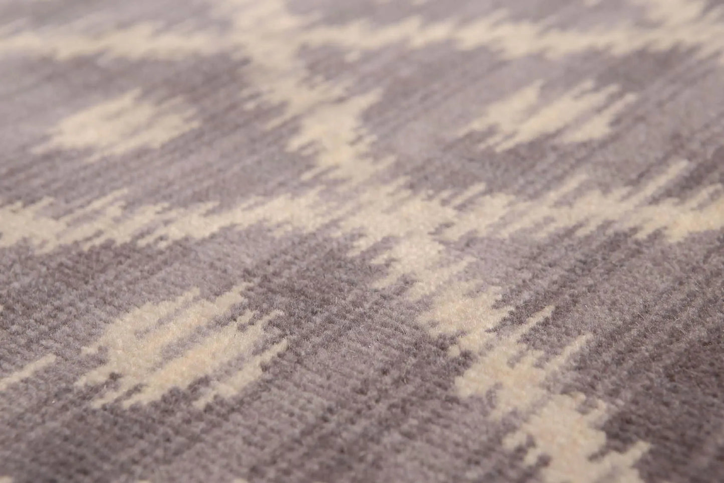 6' x 9' Hand Knotted IKAT design 100% Wool Area rug Gray