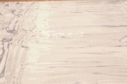 6' x 9' Hand Knotted Contemporary Marble finish look Wool Area rug Ivory