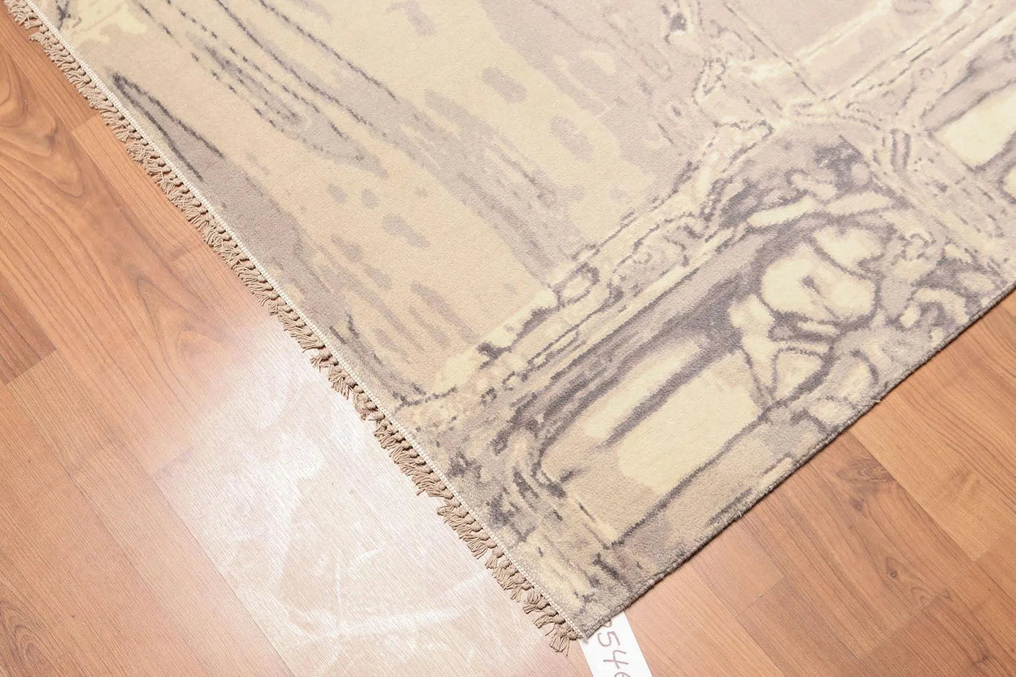 6' x 9' Hand Knotted Contemporary Marble finish look Wool Area rug Ivory