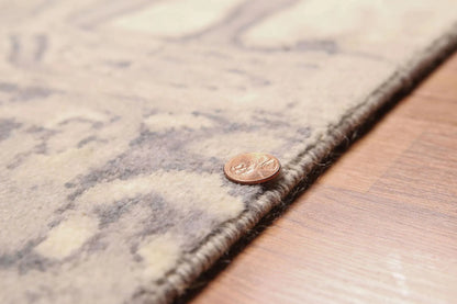 6' x 9' Hand Knotted Contemporary Marble finish look Wool Area rug Ivory