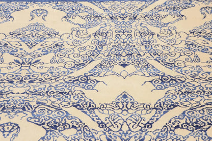 6' x 9' Hand Knotted Chinese Art Deco 100% Wool Area Rug Ivory