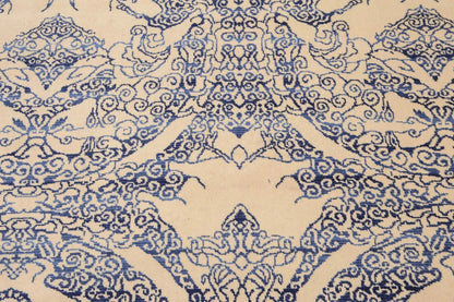 6' x 9' Hand Knotted Chinese Art Deco 100% Wool Area Rug Ivory