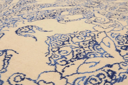 6' x 9' Hand Knotted Chinese Art Deco 100% Wool Area Rug Ivory