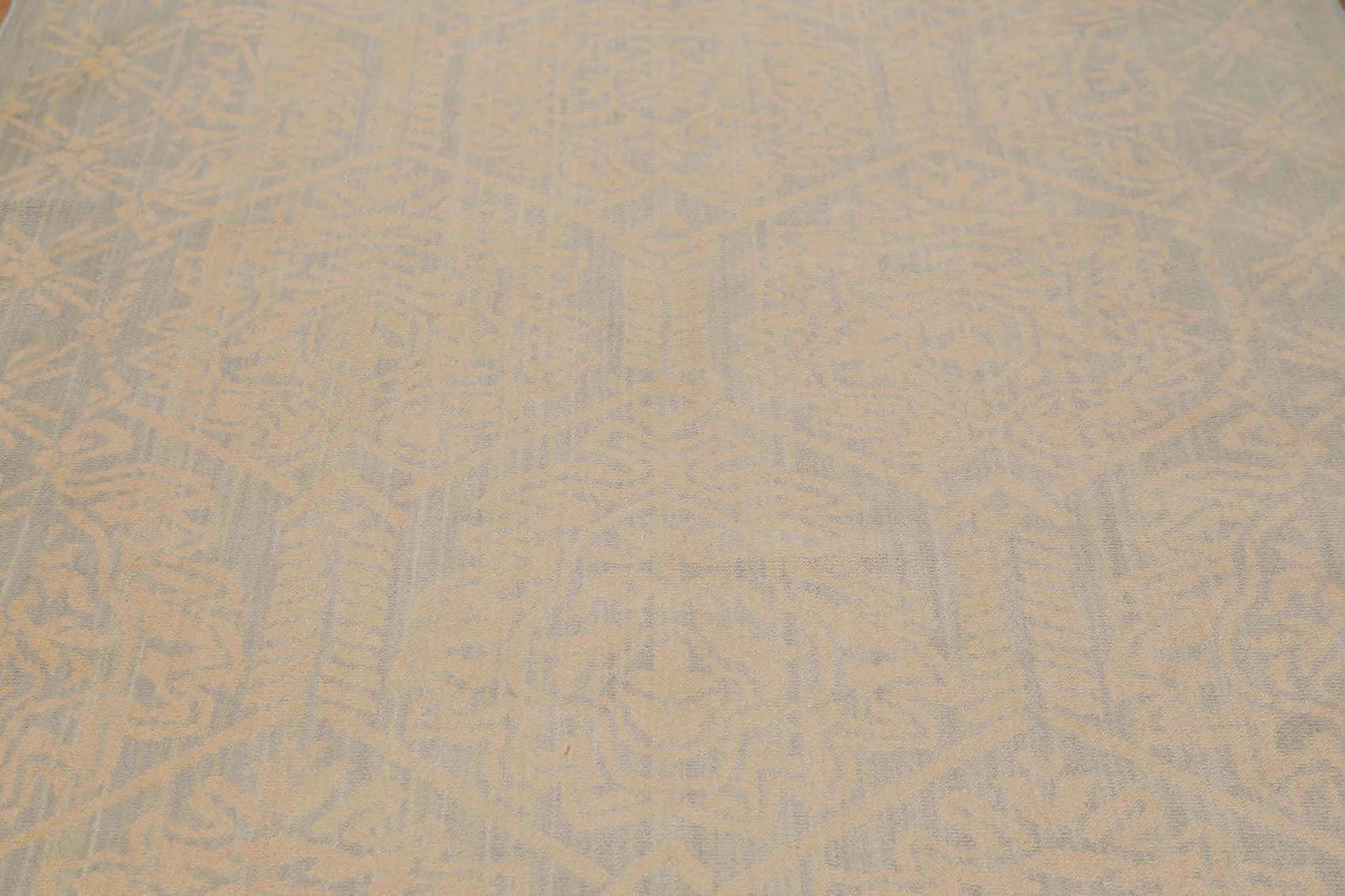 6' x 9' Hand Knotted Damask Pattern 100% Wool Area rug Gray