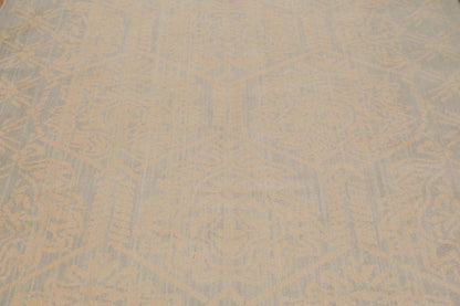 6' x 9' Hand Knotted Damask Pattern 100% Wool Area rug Gray