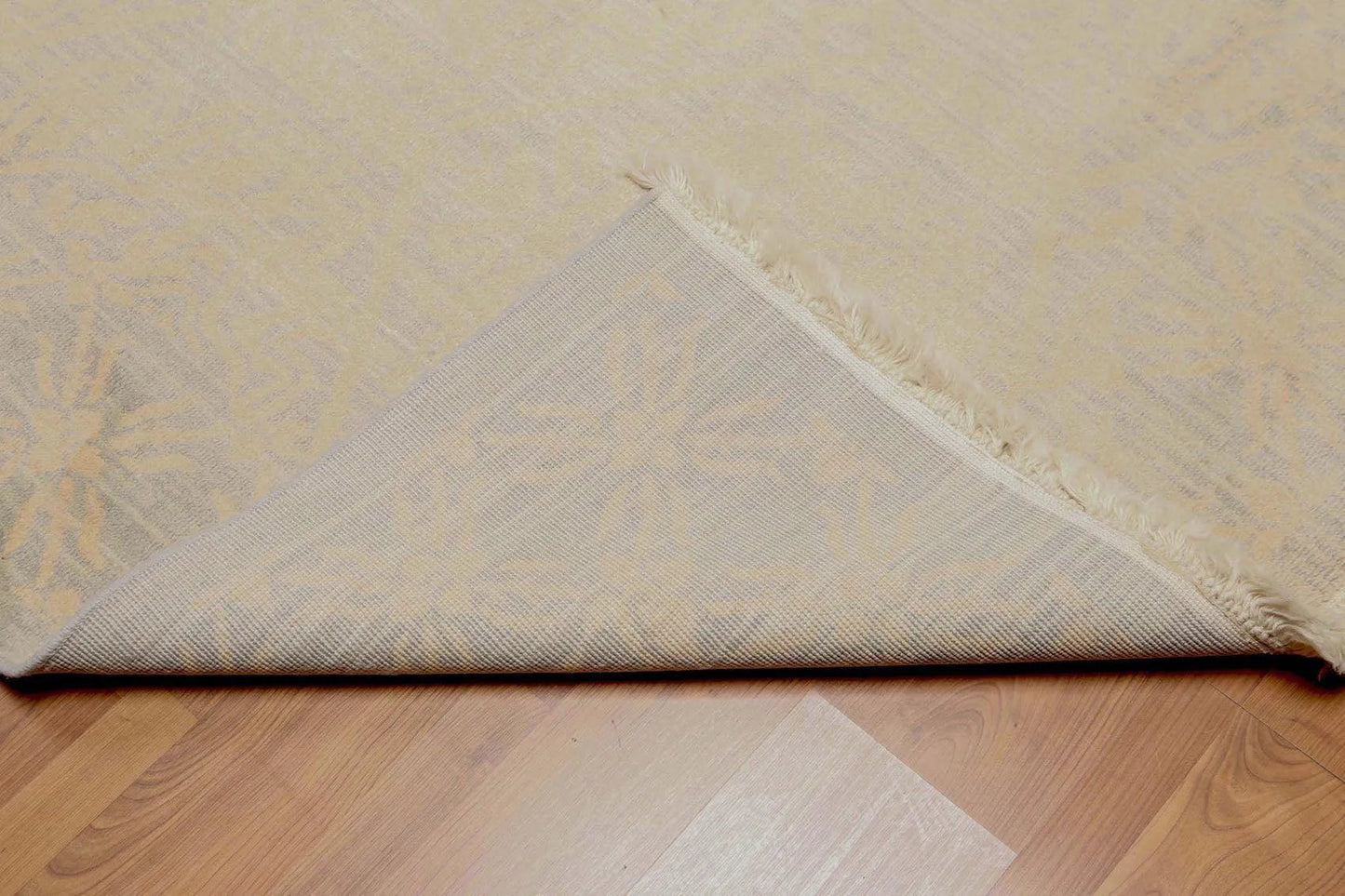 6' x 9' Hand Knotted Damask Pattern 100% Wool Area rug Gray