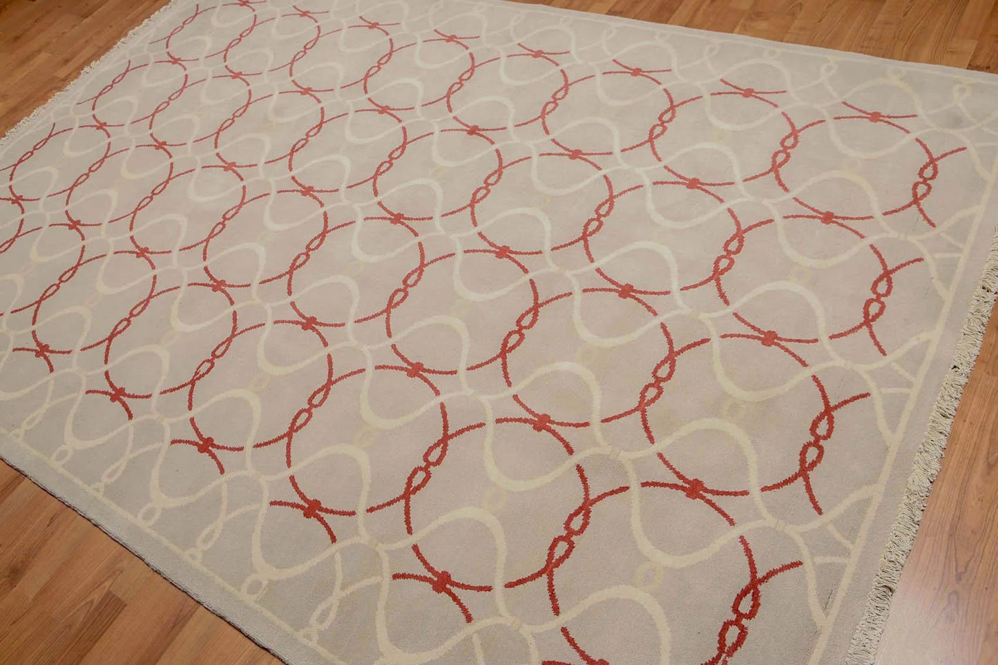 6' x 9' Hand Knotted Geometric Pattern 100% Wool Area rug Beige