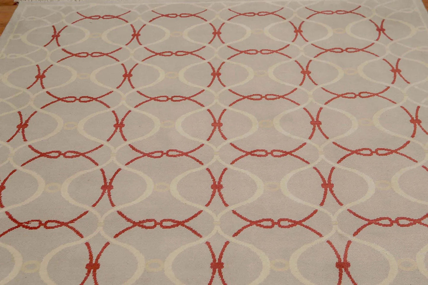 6' x 9' Hand Knotted Geometric Pattern 100% Wool Area rug Beige