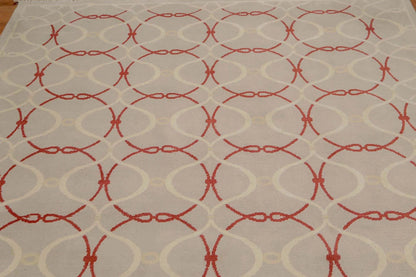 6' x 9' Hand Knotted Geometric Pattern 100% Wool Area rug Beige