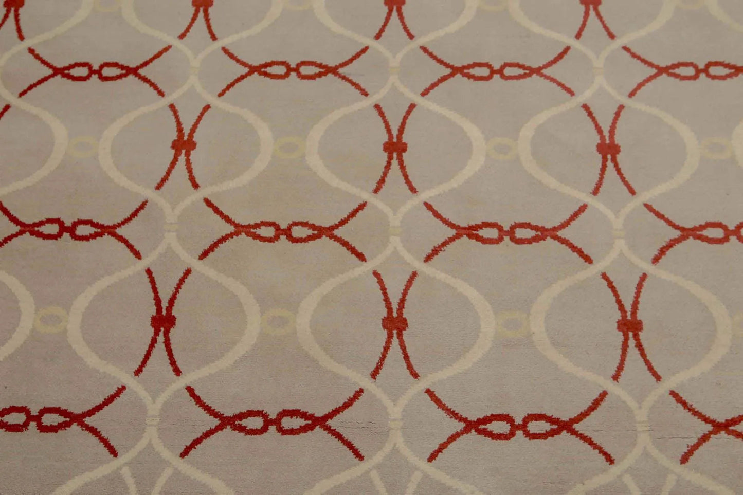 6' x 9' Hand Knotted Geometric Pattern 100% Wool Area rug Beige