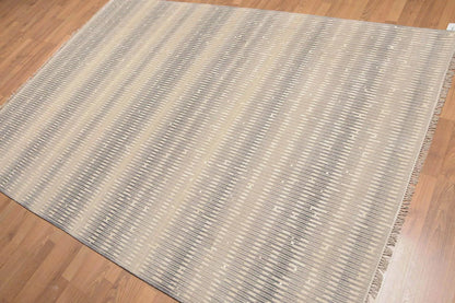 6' x 9' Hand Knotted Glam Industrial 100% Wool Area rug Gray