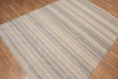 6' x 9' Hand Knotted Glam Industrial 100% Wool Area rug Gray