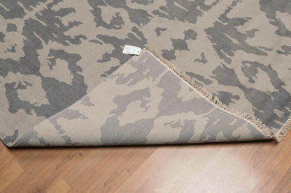 6' x 9' Hand Knotted Designer Abstract 100% Wool Area Rug Gray