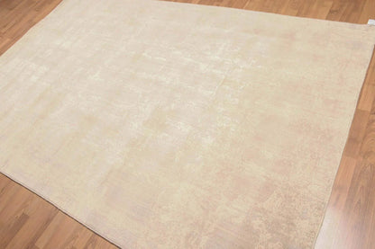 6' x 9' Hand Knotted Abstract Design Distress Look Area rug Tan