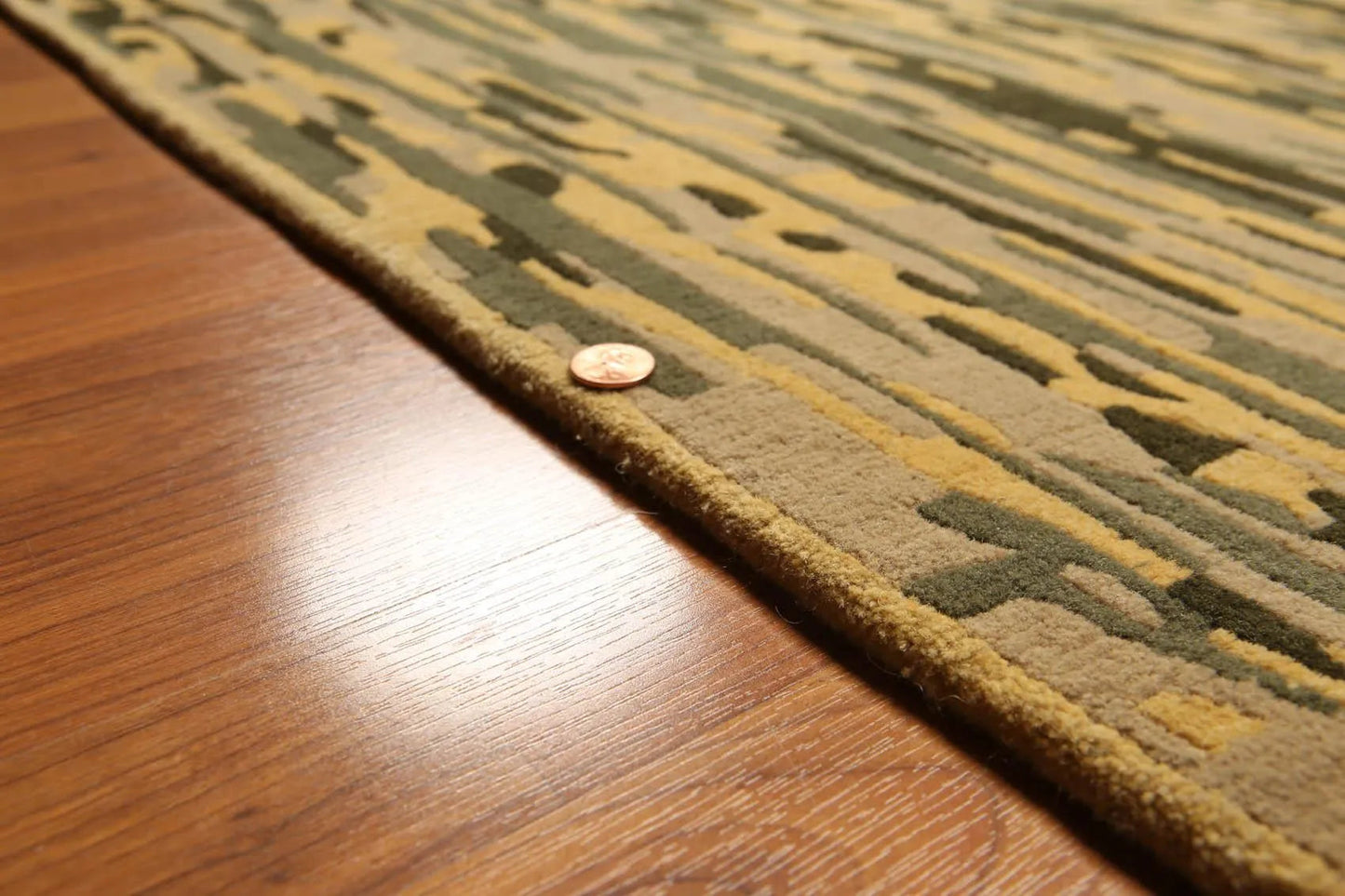 8' x 10' High end Wool Full Pile Tibetan Hand Knotted Area Rug Modern 8x10 Pale Yellow