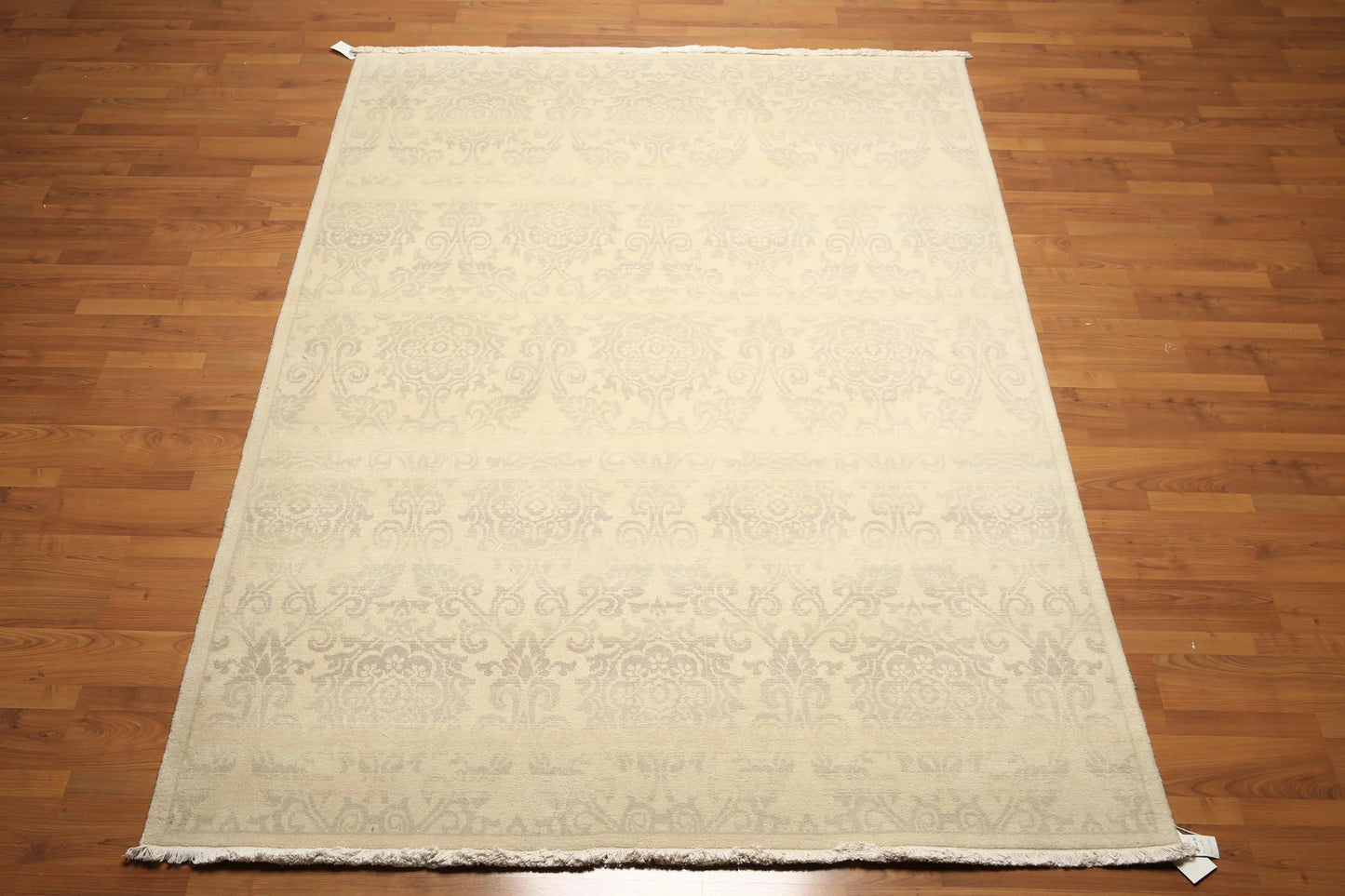 Hand Knotted 100% Wool Traditional Oriental Area Rug Beige 6' x 9'