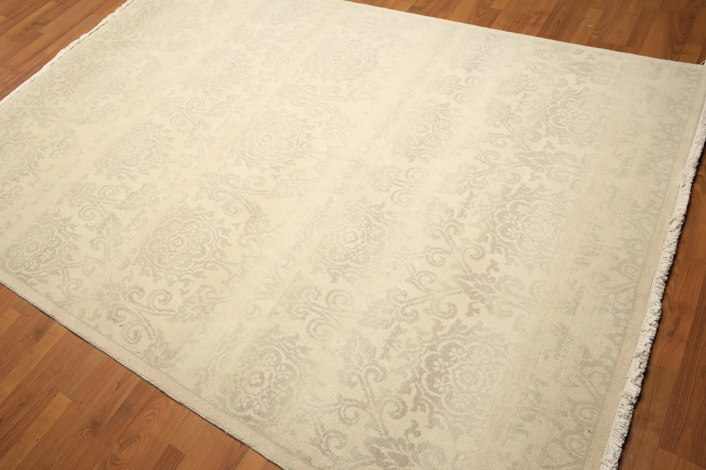 Hand Knotted 100% Wool Traditional Oriental Area Rug Beige 6' x 9'