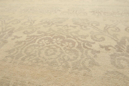 Hand Knotted 100% Wool Traditional Oriental Area Rug Beige 6' x 9'