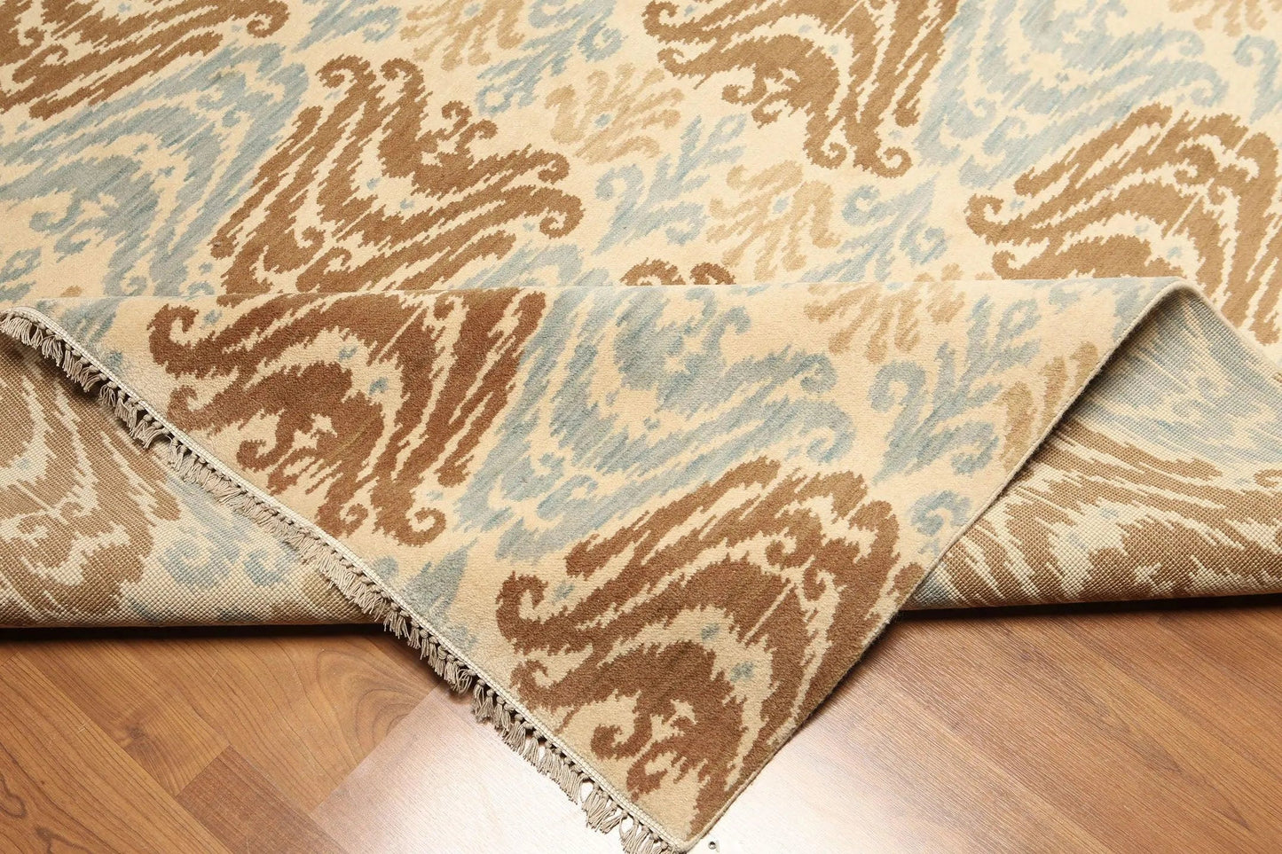 6' x 9' Hand knotted Transitional Oriental area rug 100% Wool Ikat 6X9 Aqua